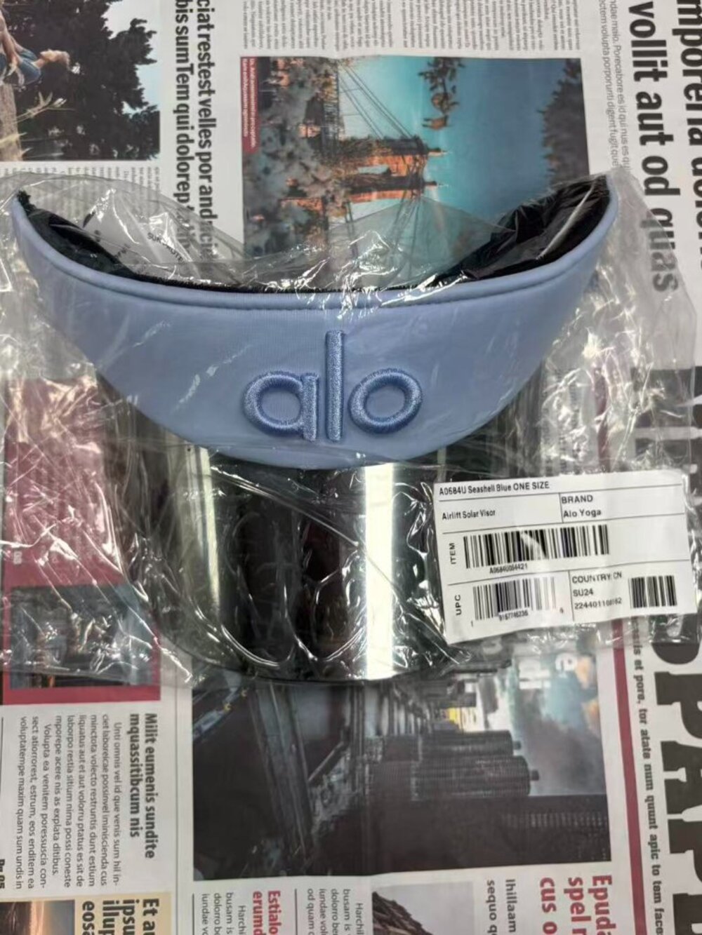 ☀️Alo Yoga Airlift Solar Visor Light Provence Blue Tennis Golf Hat 🖤 - Picture 2 of 4